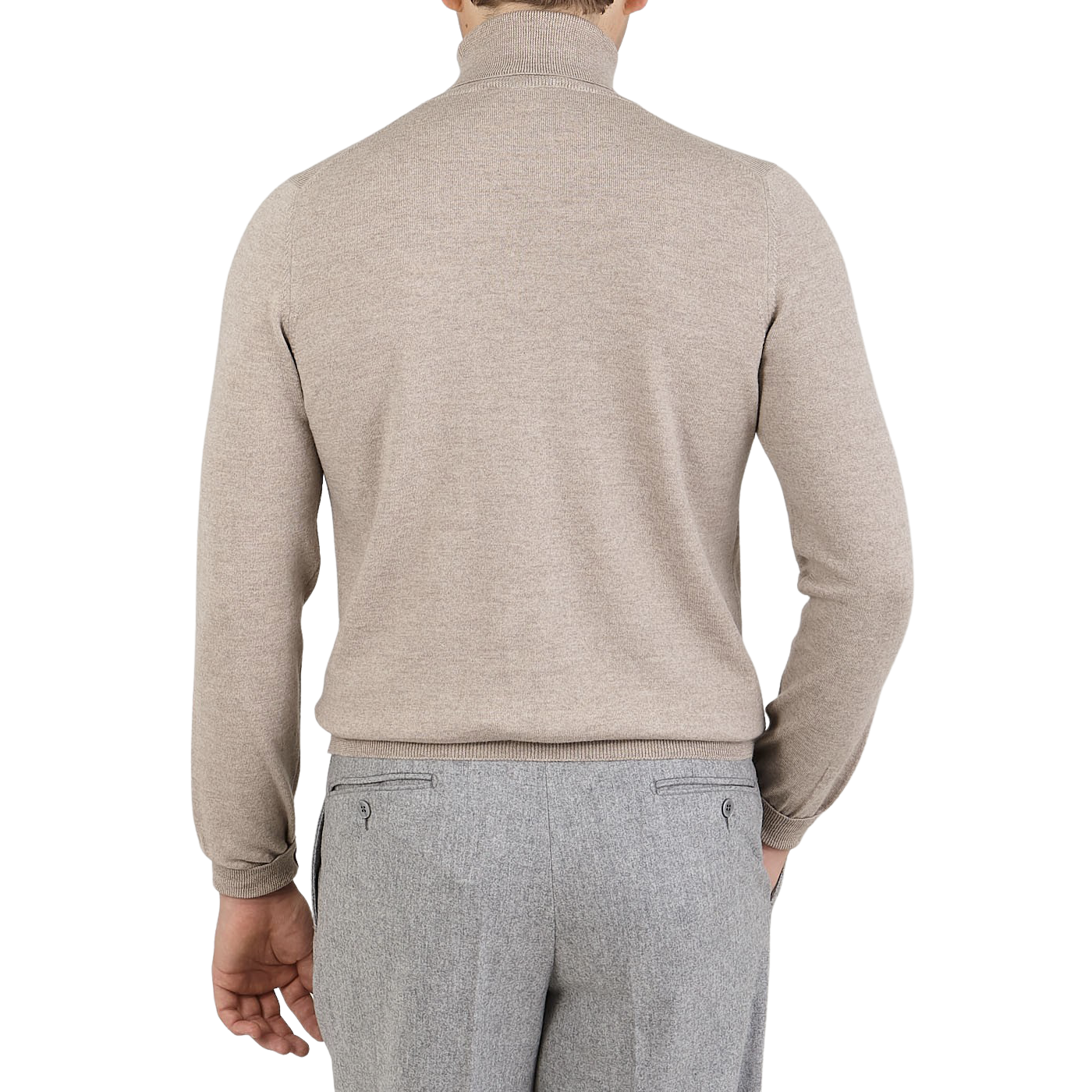 Gran Sasso - Light Beige Extra Fine Merino Roll Neck | Baltzar