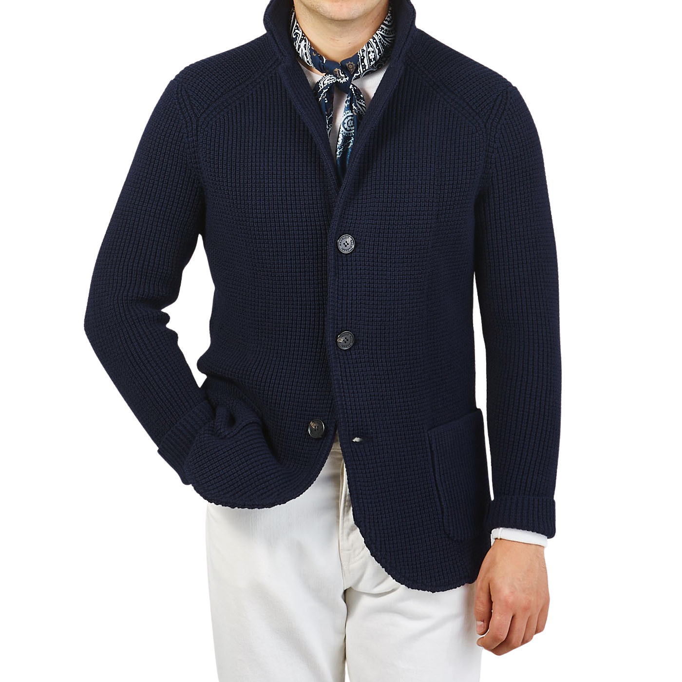 Navy Blue Zegna Baruffa Wool Brenta Jacket