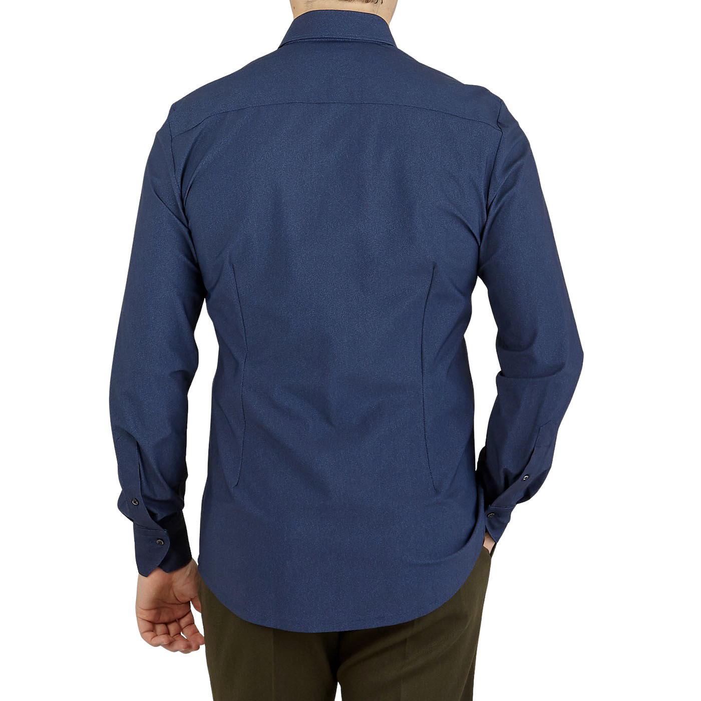 Stenströms - Navy Twill Jersey Stretch Slimline Shirt | Baltzar