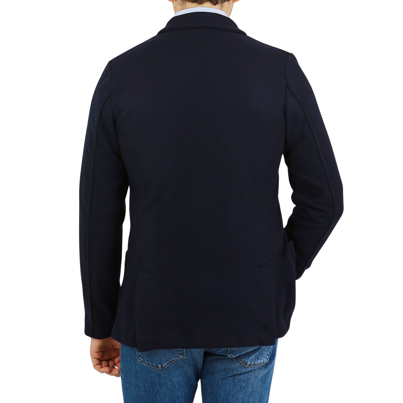 Gran Sasso Navy Blue Pure Cashmere Knitted Blazer