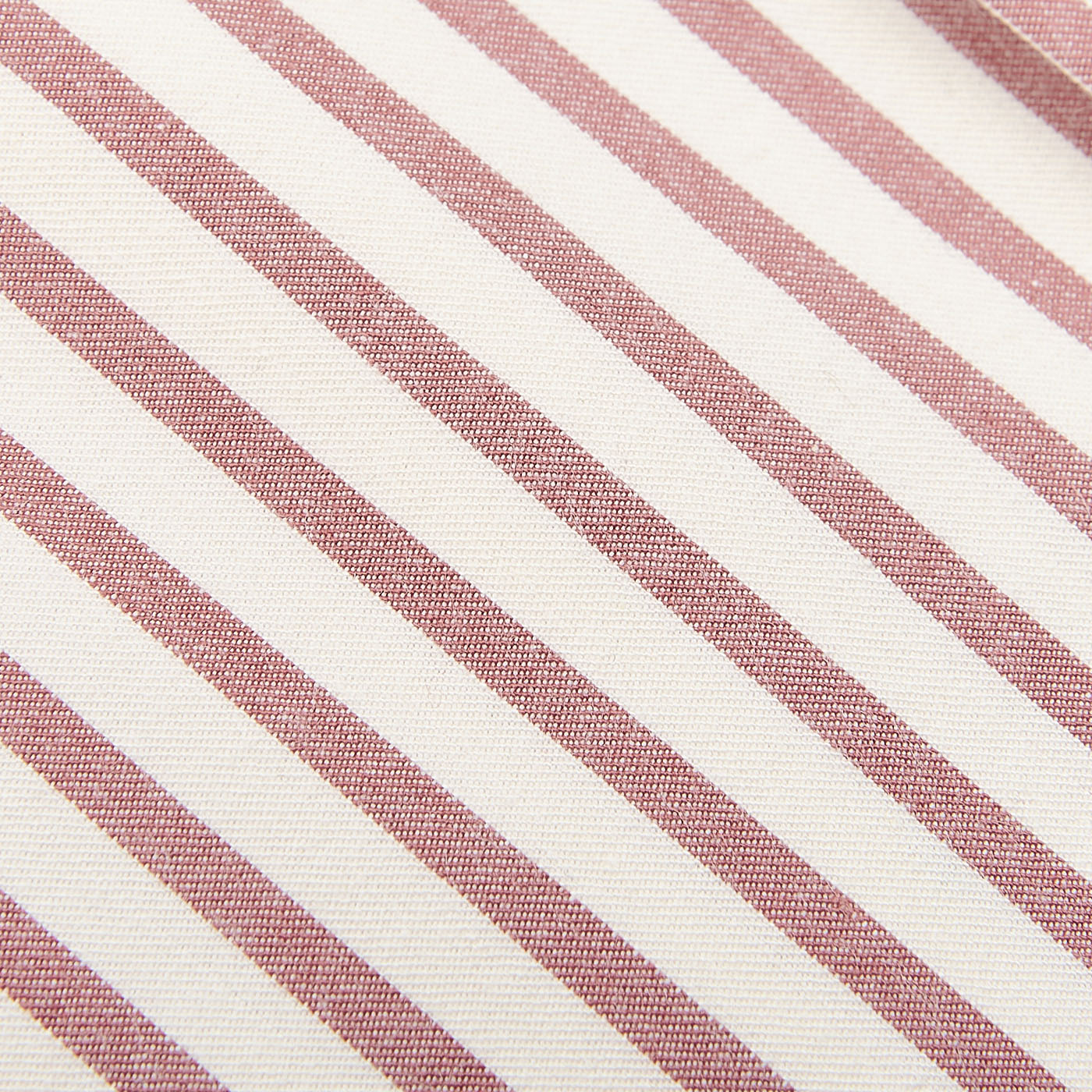 Off White and Red Bengal Stripe Cotton 
