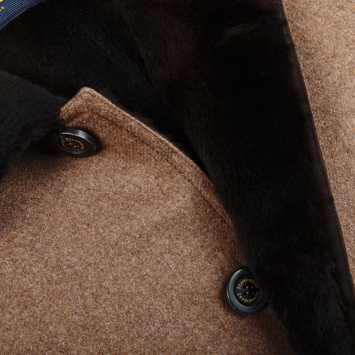 Schneiders - Nougat Brown Colombo Cashmere Fur Lined Coat | Baltzar