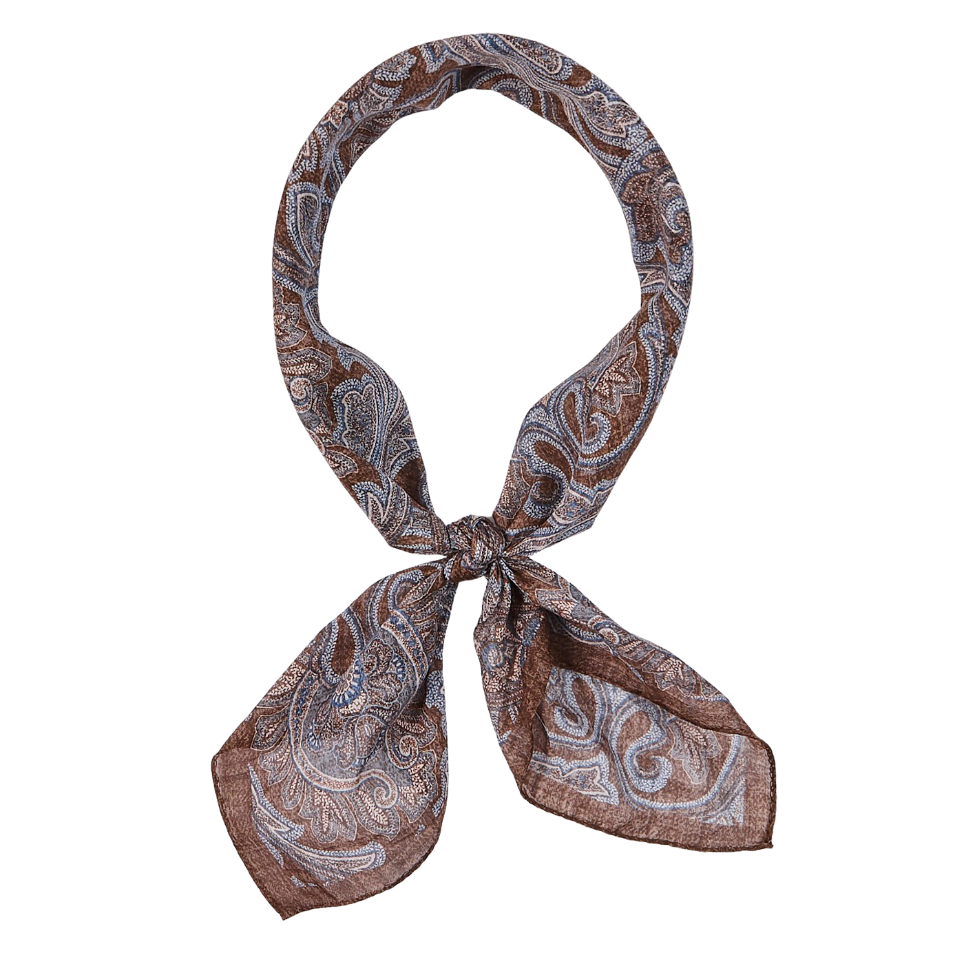 Amanda Christensen - Brown Paisley Printed Cotton Bandana | Baltzar