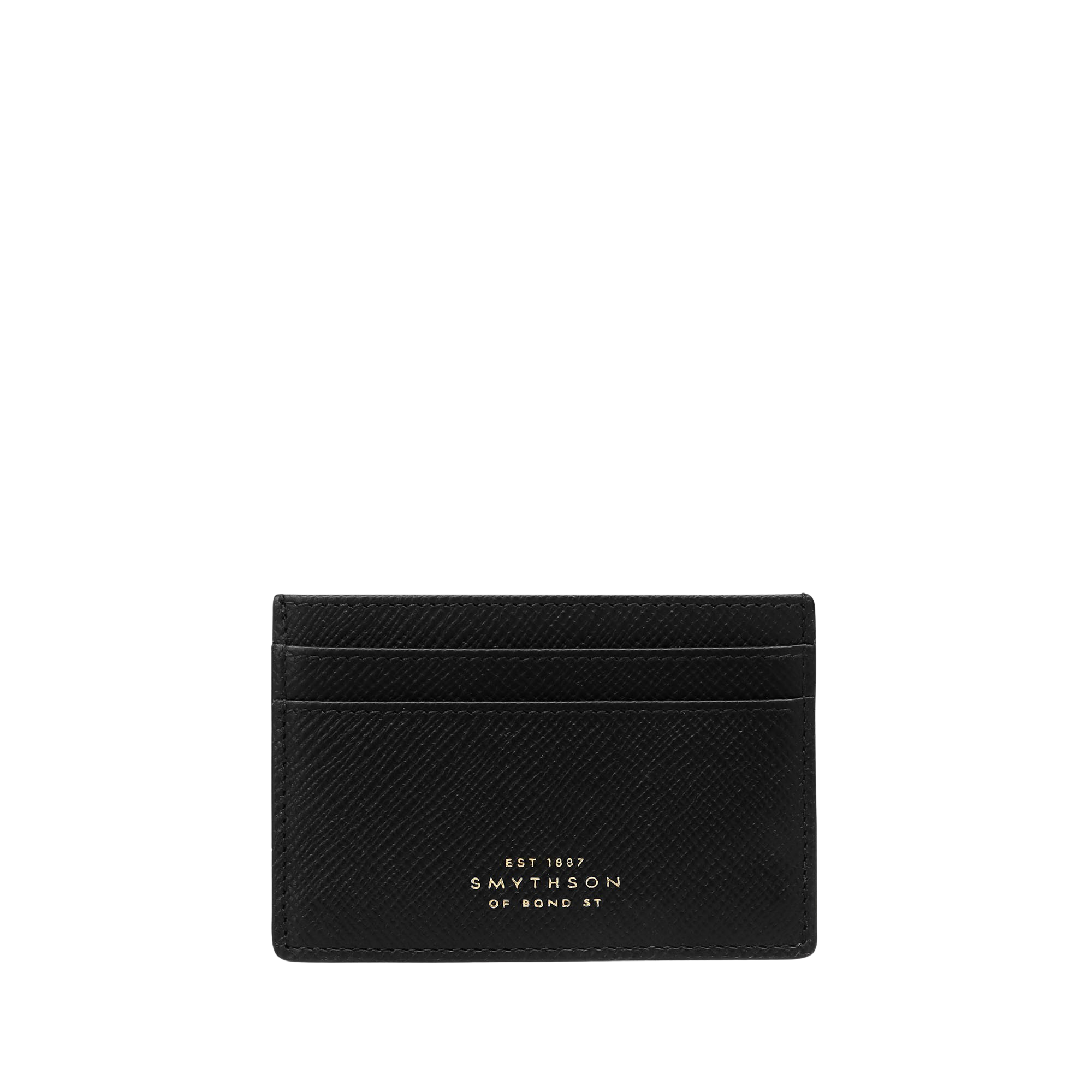 Smythson - Black Panama Leather Flat Card Holder | Baltzar