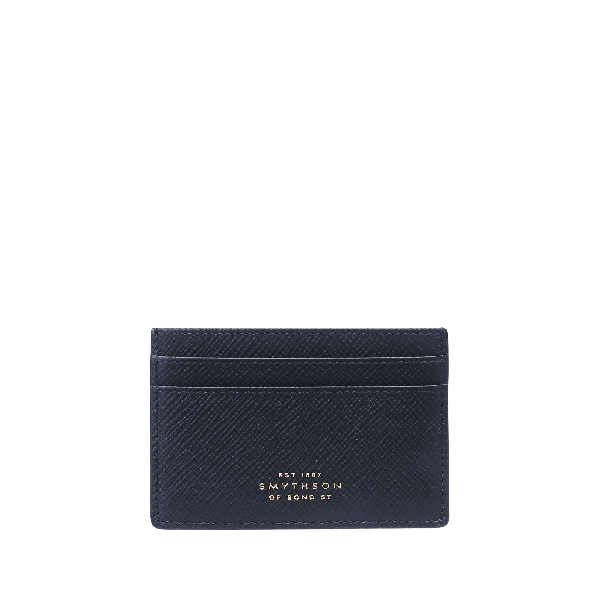 Smythson - Navy Blue Panama Leather Flat Card Holder | Baltzar