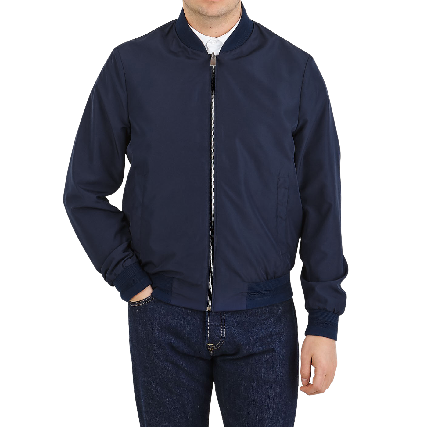 Canali - Beige Blue Reversible Technical Blouson | Baltzar