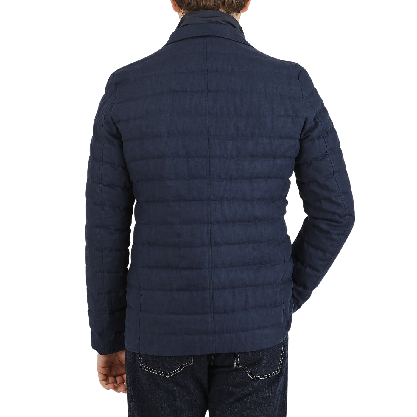 Herno - Blue Linen Down Padded Jacket | Baltzar