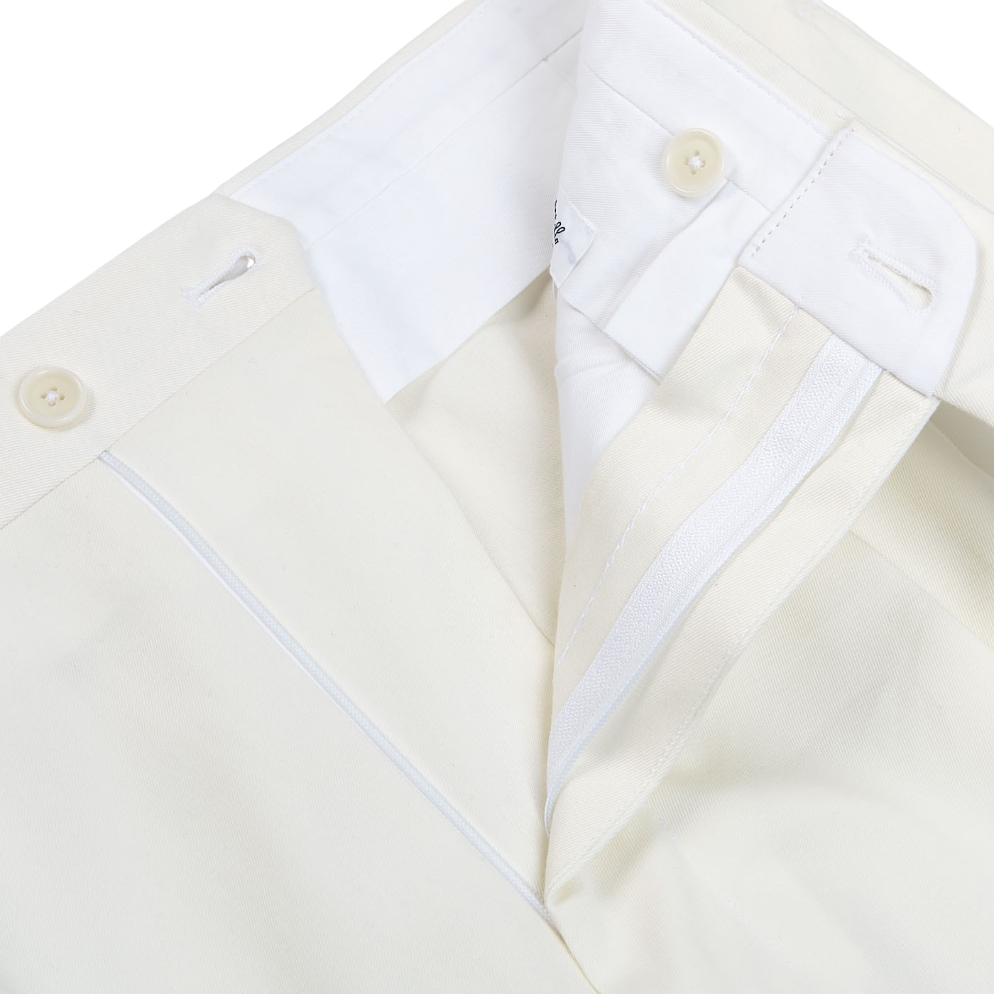 De Petrillo - White Cotton Modello A Pleated Trousers | Baltzar
