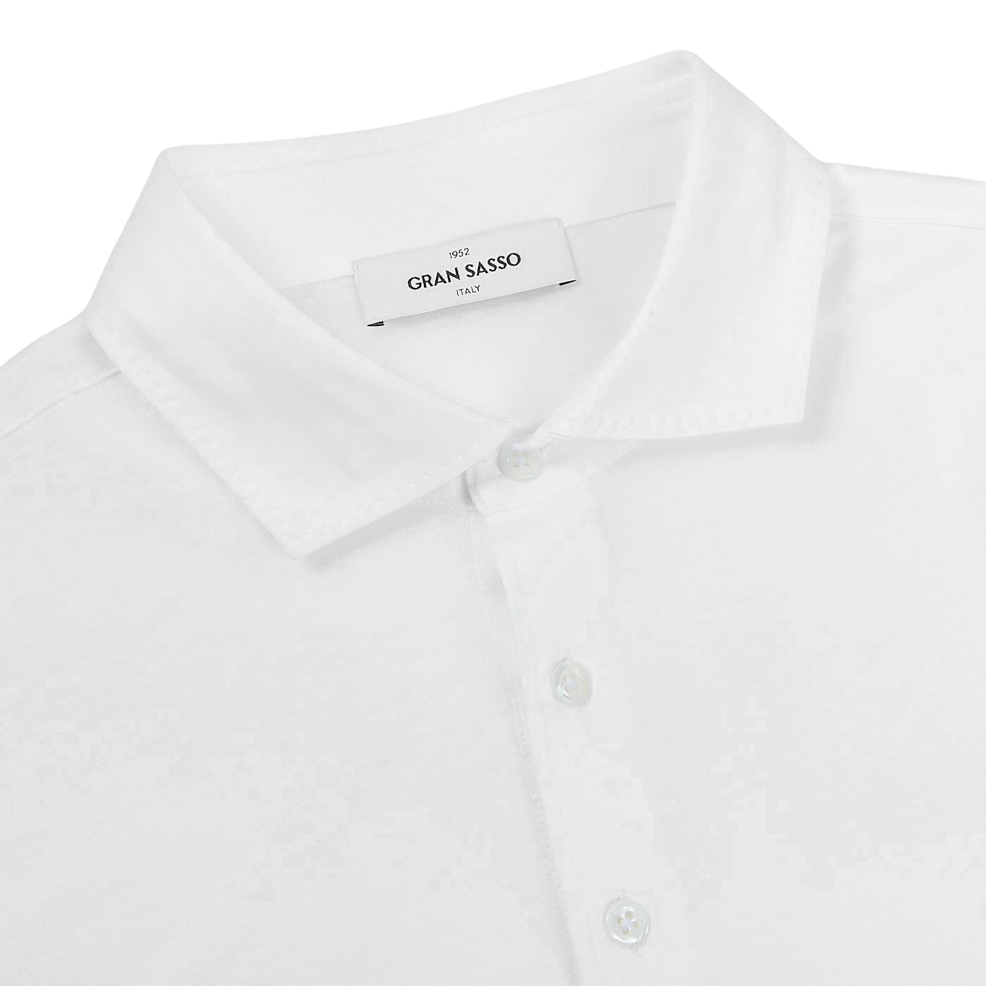 Gran Sasso - White Cotton Filo Scozia Polo Shirt | Baltzar