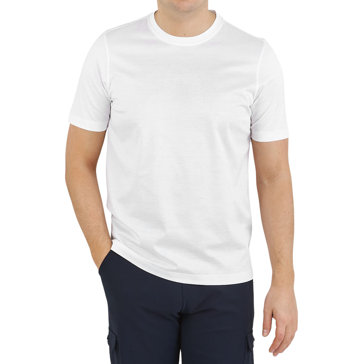 Gran Sasso - White Cotton Filo Scozia T-Shirt | Baltzar