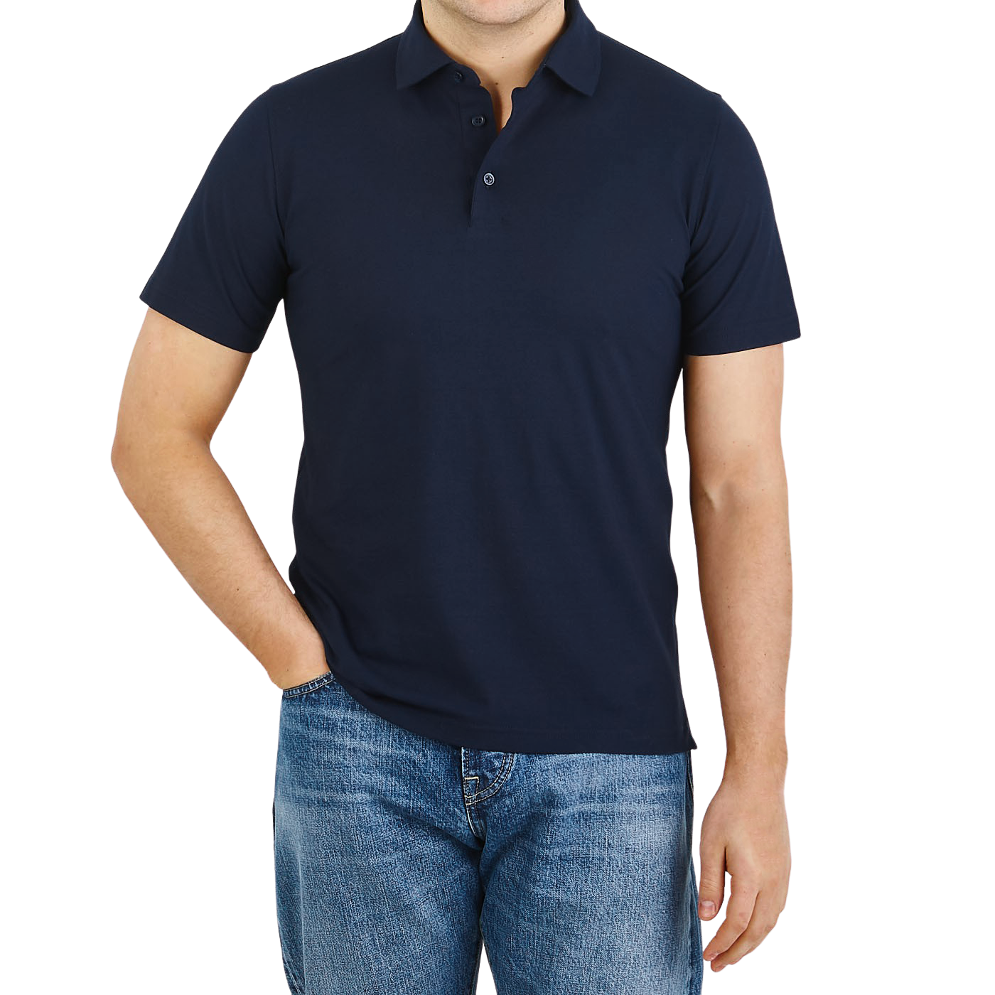 Navy Blue Polo Shirt Front | vlr.eng.br