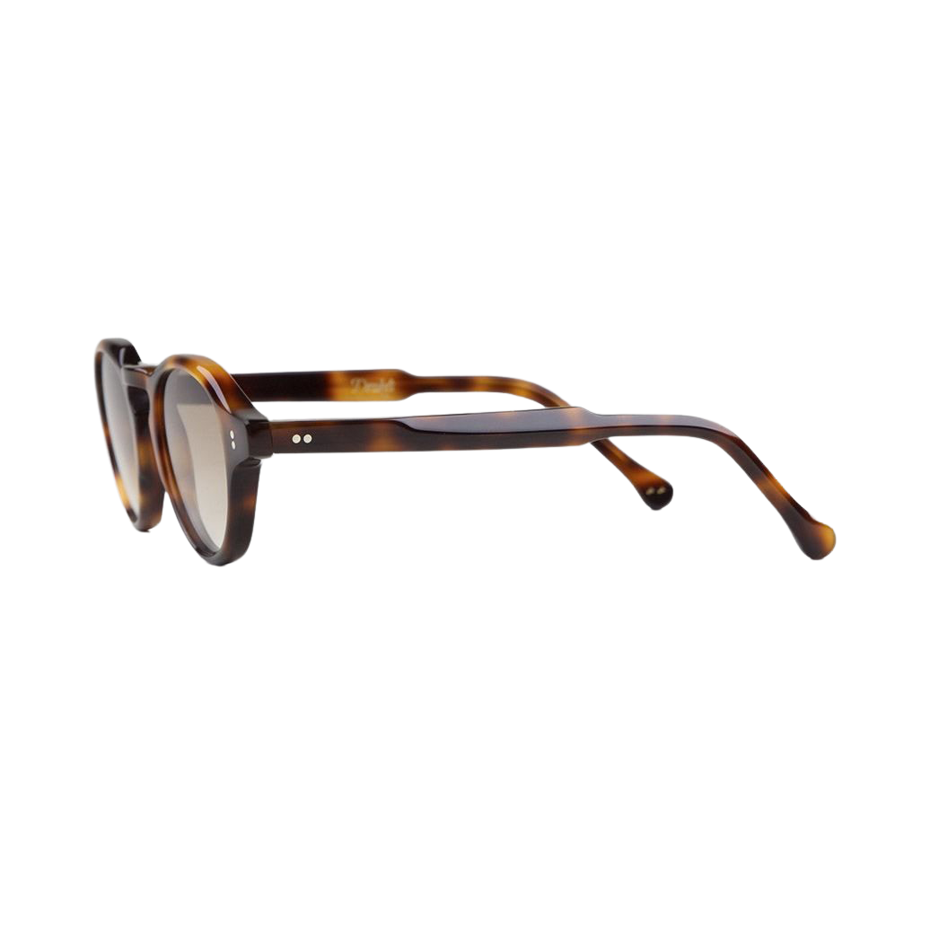 Drake's - Brown Tortoise Rounded Sunglasses | Baltzar