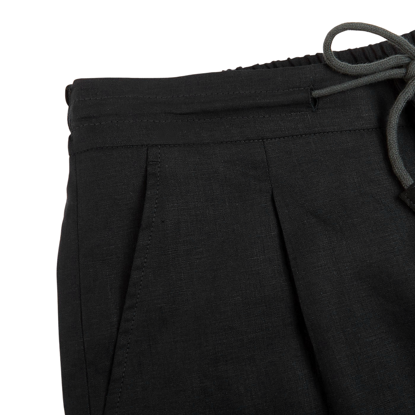 Gran Sasso - Black Linen Bermuda Drawstring Shorts | Baltzar