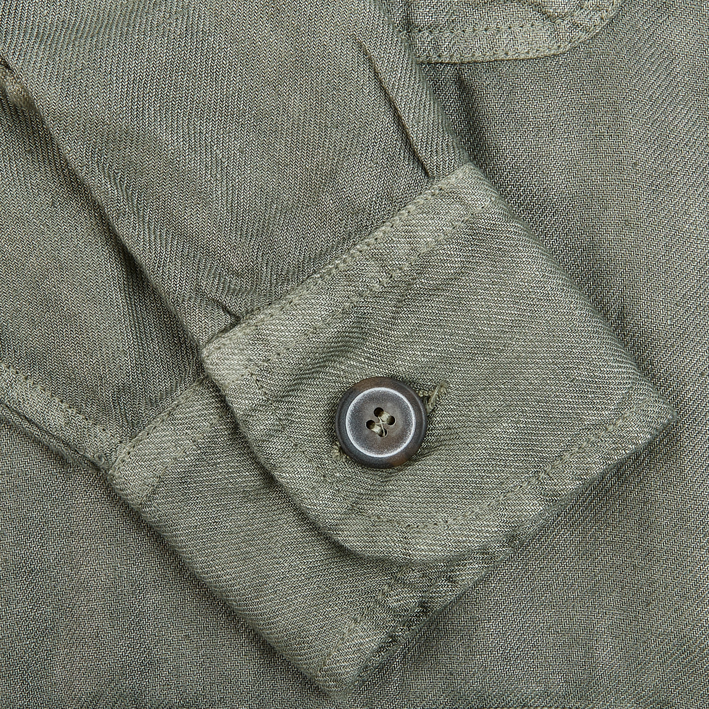 Washed Green Linen Safari Jacket