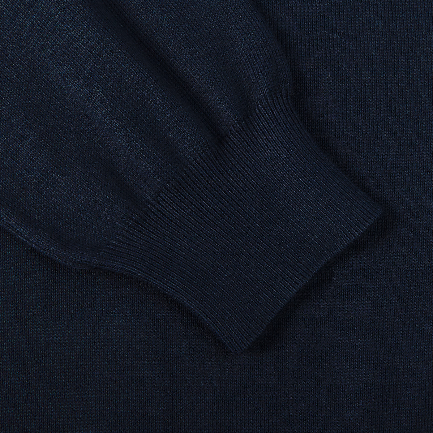 Mauro Ottaviani - Navy Blue Cotton Long Sleeve Polo Shirt | Baltzar