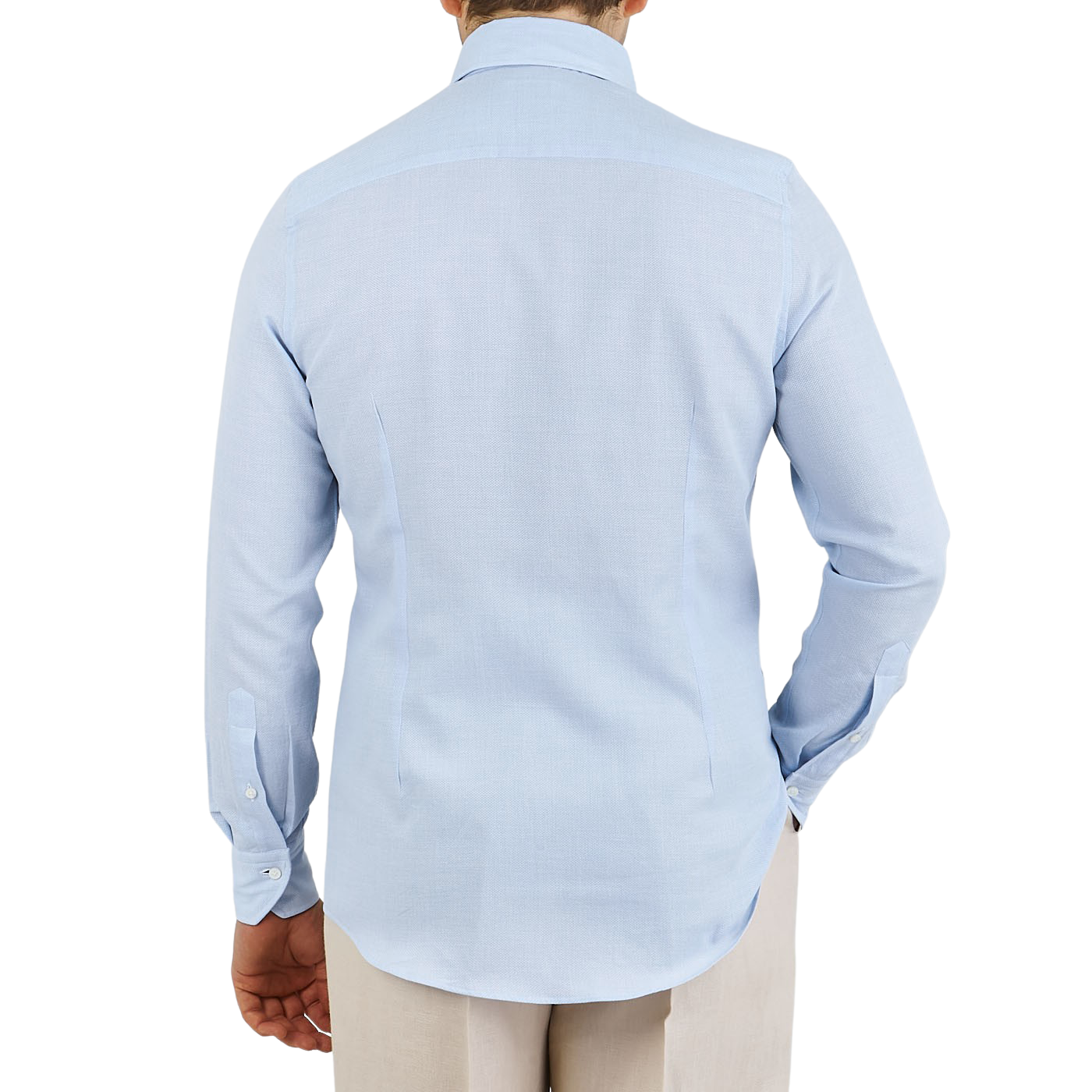 Light Blue Textured Cotton Fitted Body 
