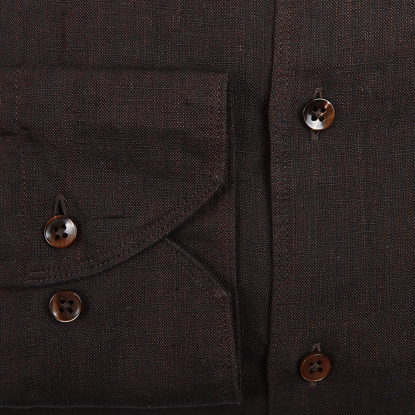 Stenströms - Dark Brown Linen Slimline Shirt | Baltzar