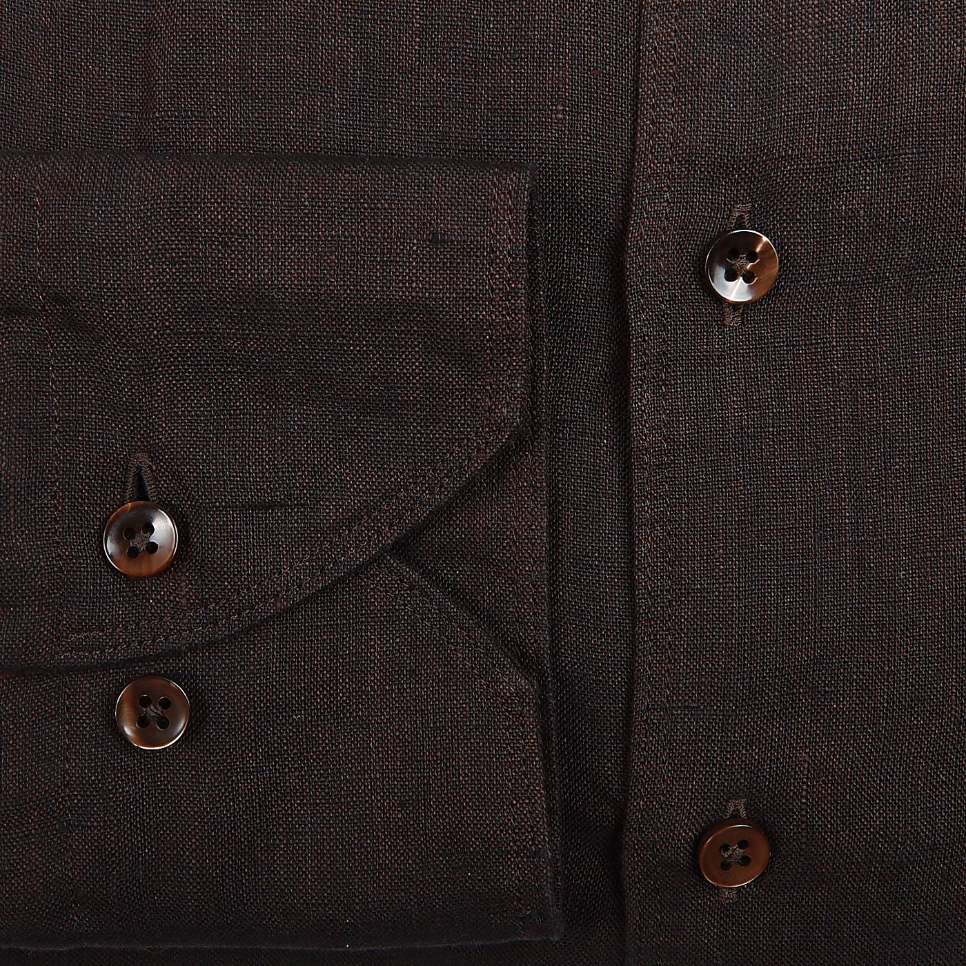 Stenströms Dark Brown Linen Slimline Shirt Baltzar