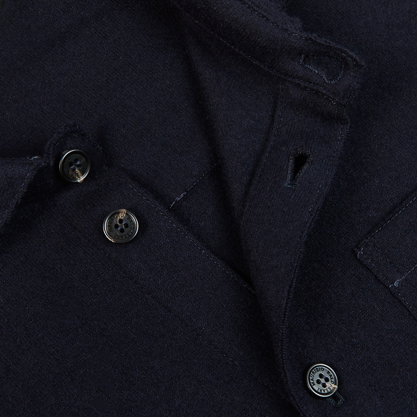 Maurizio Baldassari - Navy Blue Felted Cashmere Overshirt | Baltzar