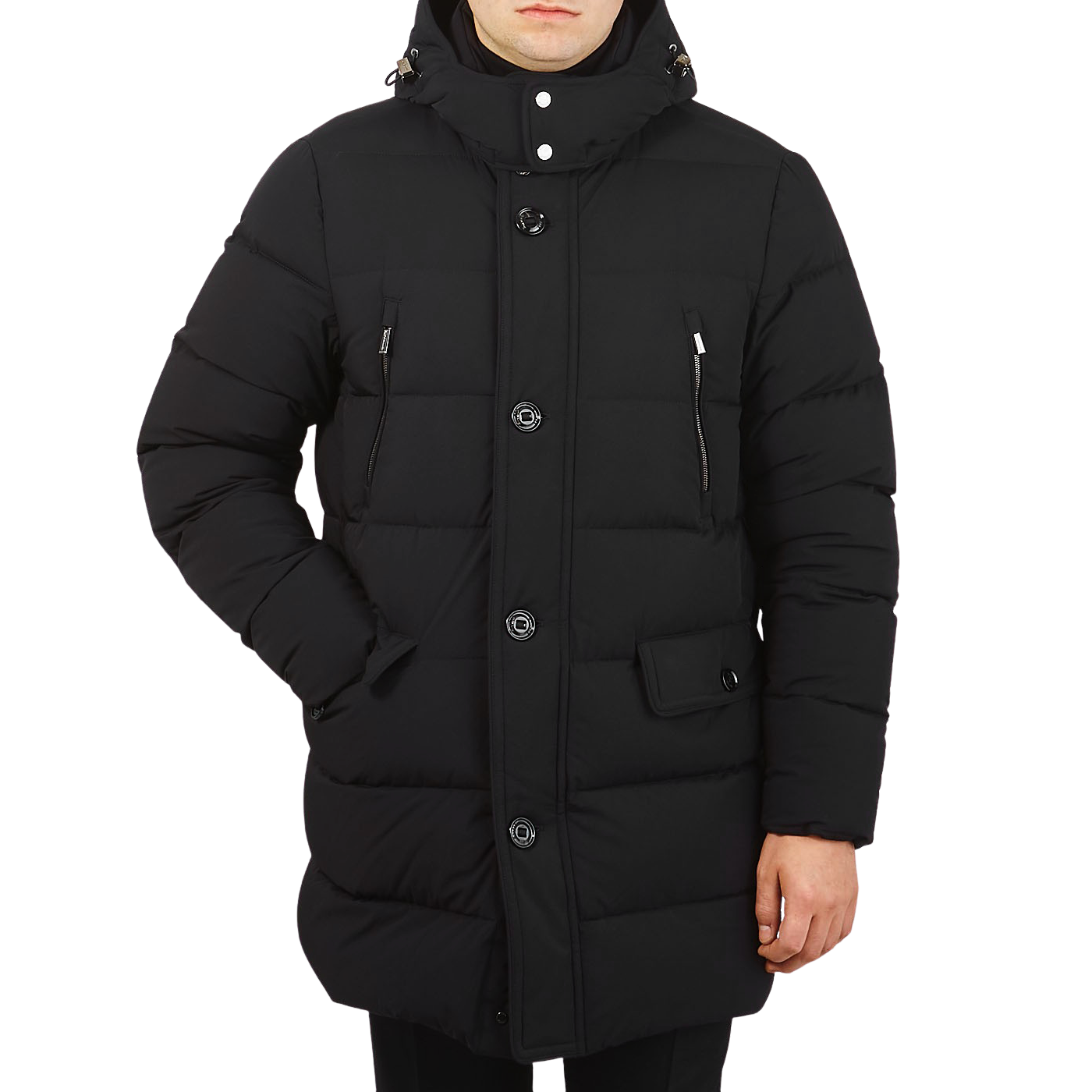 Moorer - Black Technical Nylon Down Padded Parka | Baltzar