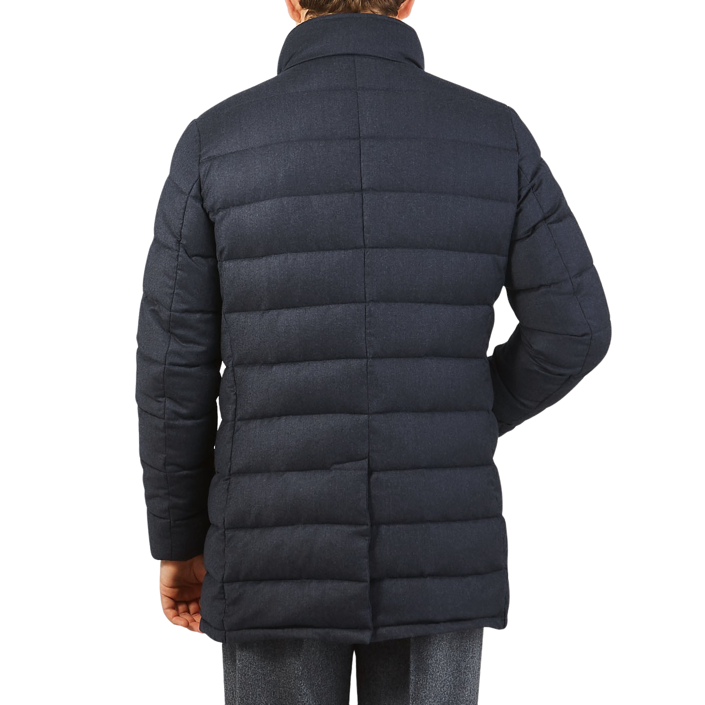 Moorer - Blue Melange Wool Cashmere Down Padded Coat | Baltzar