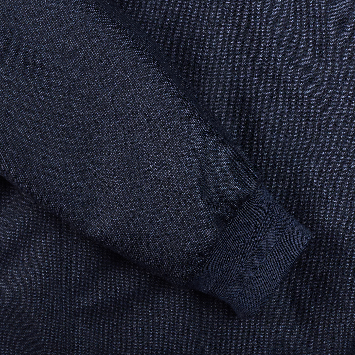 Canali - Blue Melange Wool Fur Collar Blouson | Baltzar