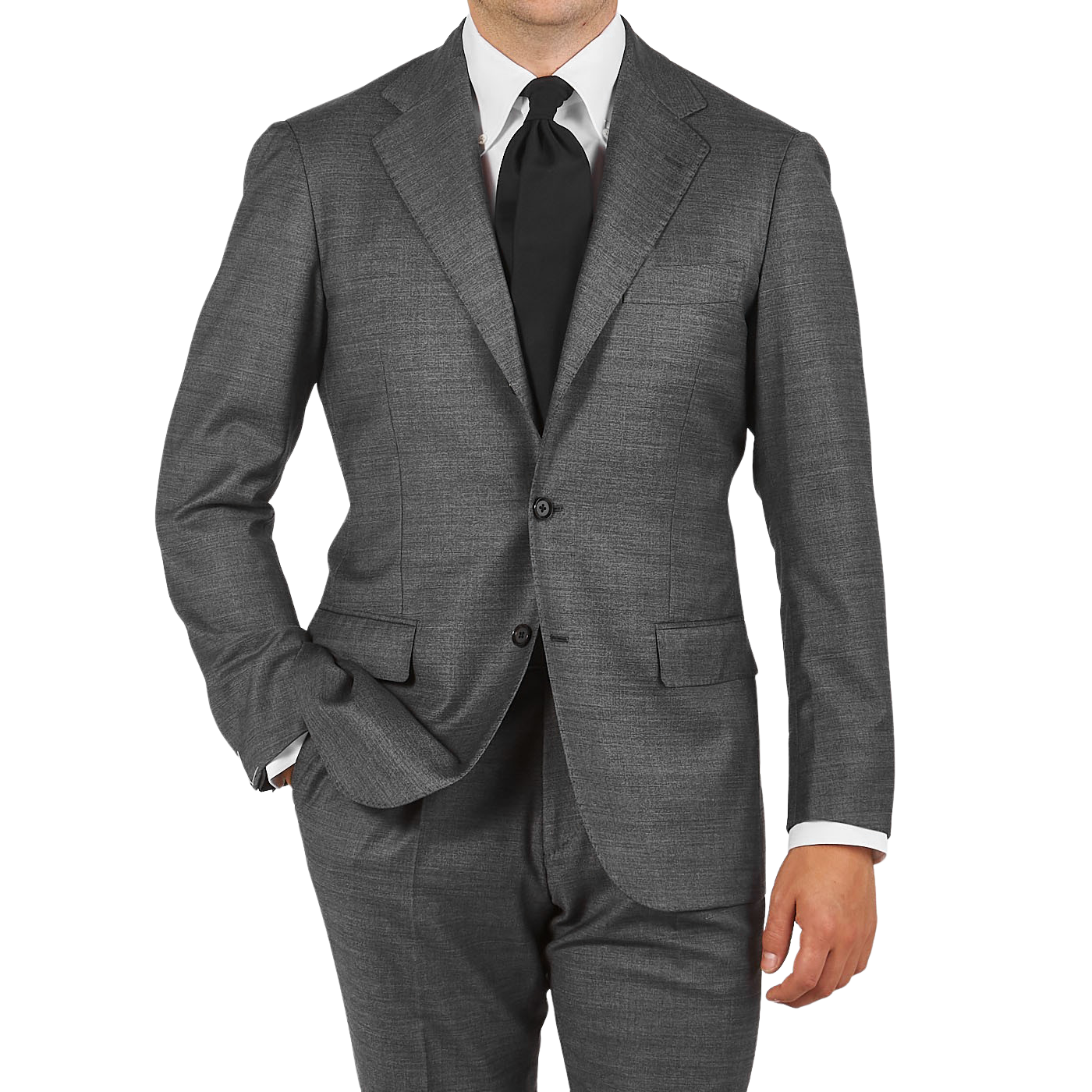 Ring Jacket - Grey Melange Pic 'n Pic Wool Suit | Baltzar