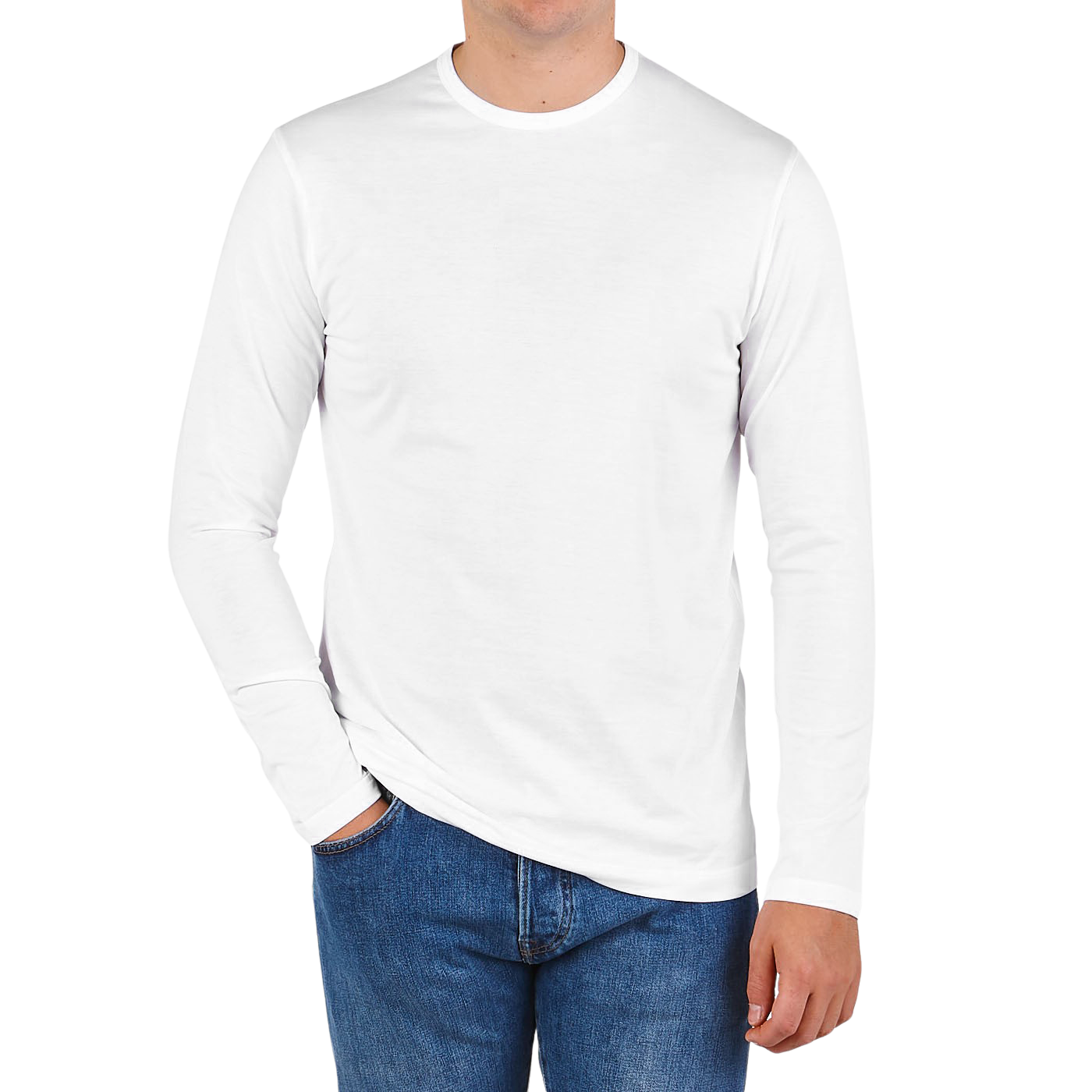 Sunspel - White Cotton Riviera Long Sleeve T-Shirt | Baltzar