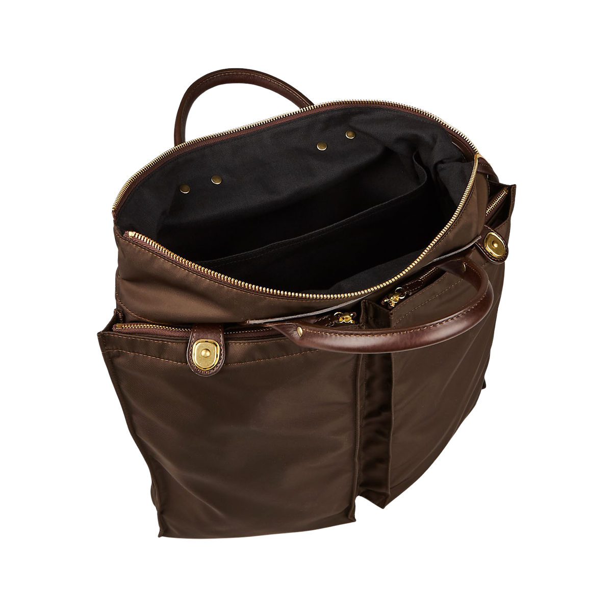 Felisi Dark Brown Nylon Leather Backpack Baltzar