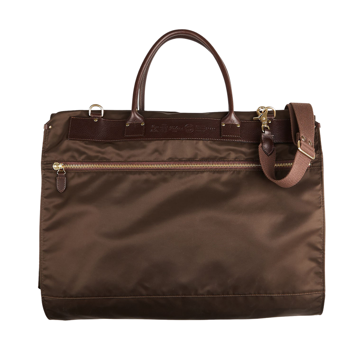 Felisi Dark Brown Nylon Leather Garment Bag Baltzar