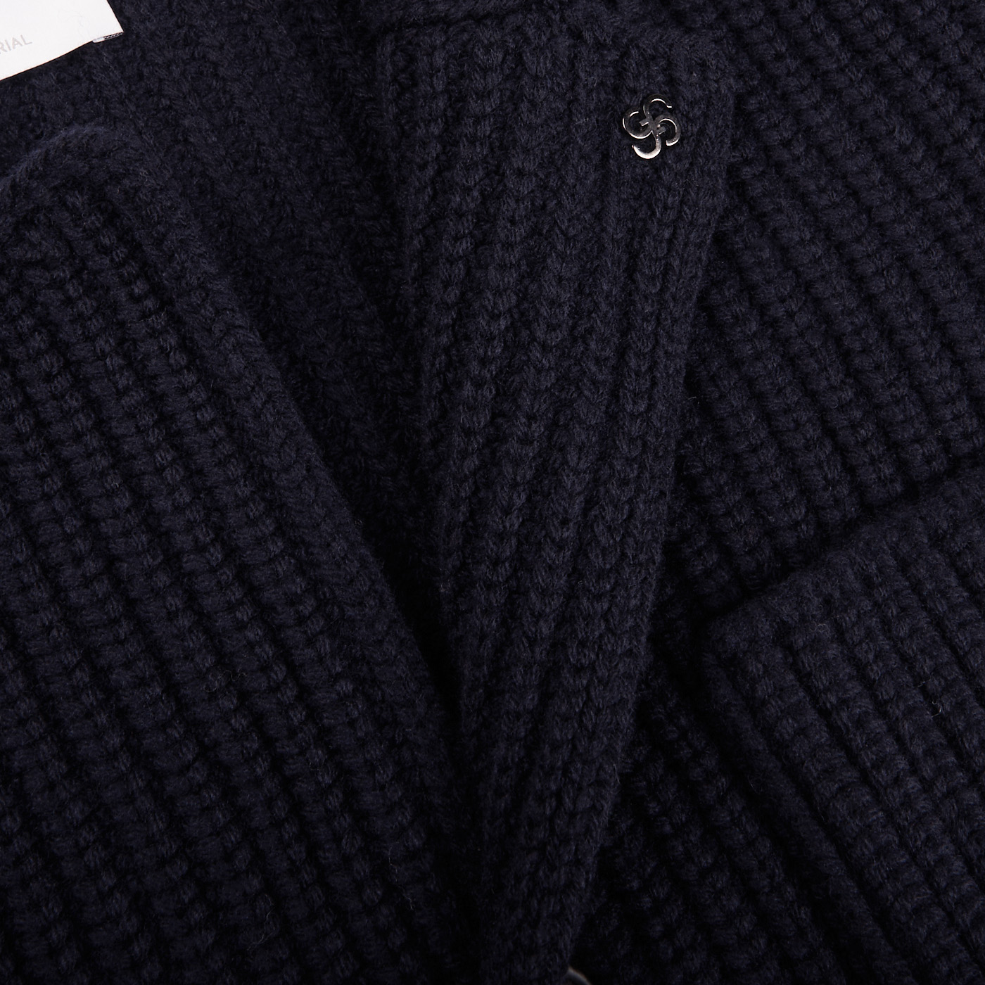 Gran Sasso Navy Blue Chunky Knitted Wool Cardigan Baltzar