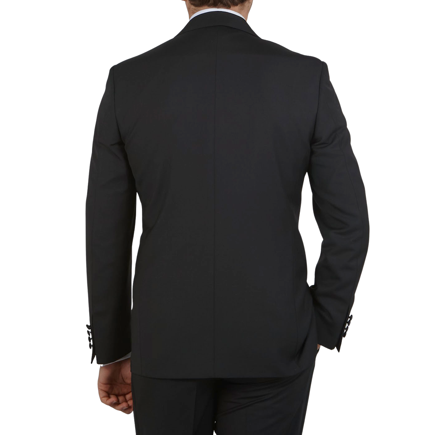 Canali - Black Wool Peak Lapel Tuxedo Suit | Baltzar