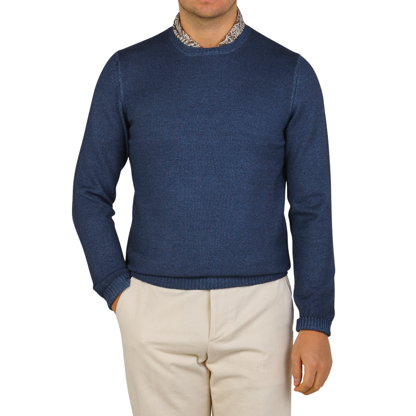 Gran Sasso - Indigo Blue Vintage Wool Crewneck Sweater | Baltzar