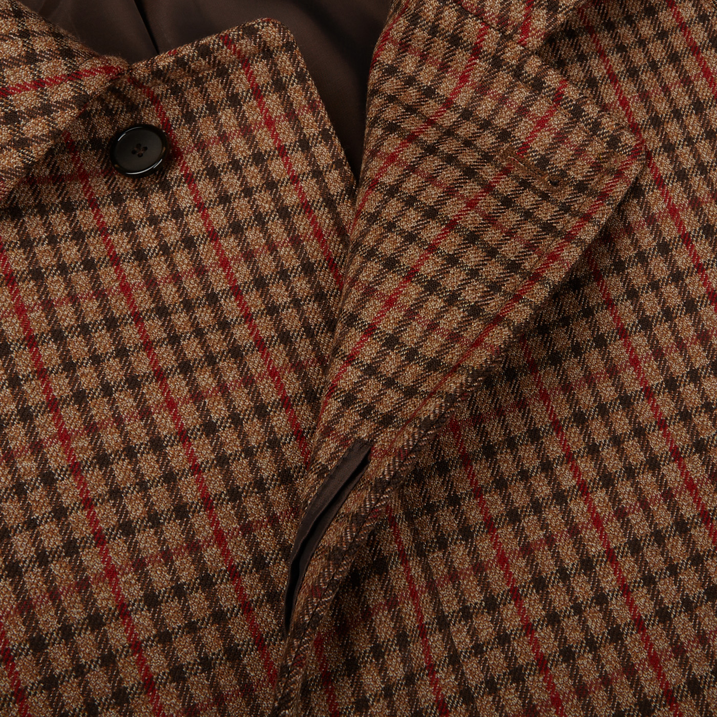 Tagliatore - Rust Brown Checked Wool Tweed Raglan Coat | Baltzar