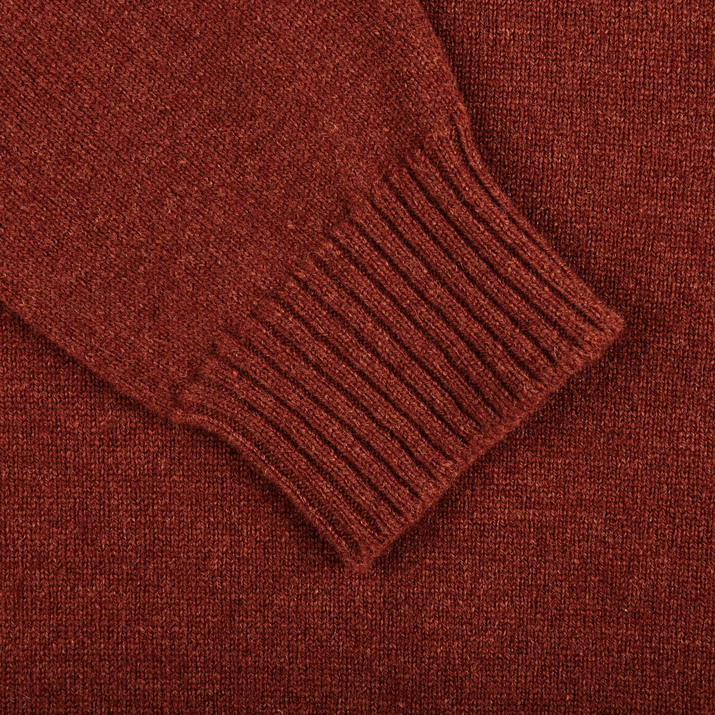 William Lockie Sienna Brown Crew Neck Lambswool Sweater Baltzar
