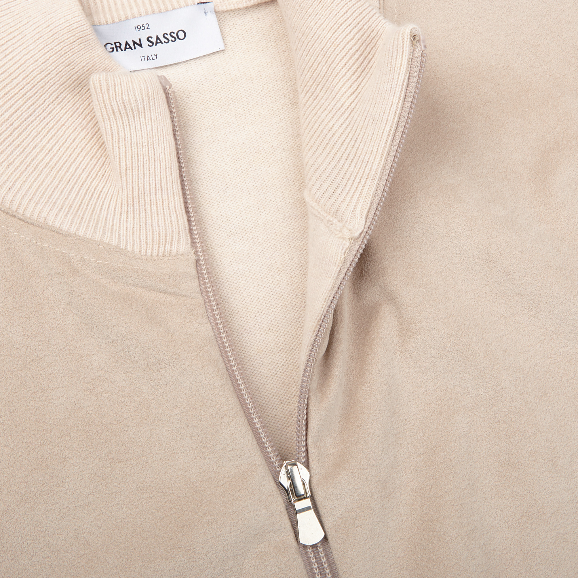 Gran Sasso - Taupe Beige Wool Cashmere Alcantara Jacket | Baltzar