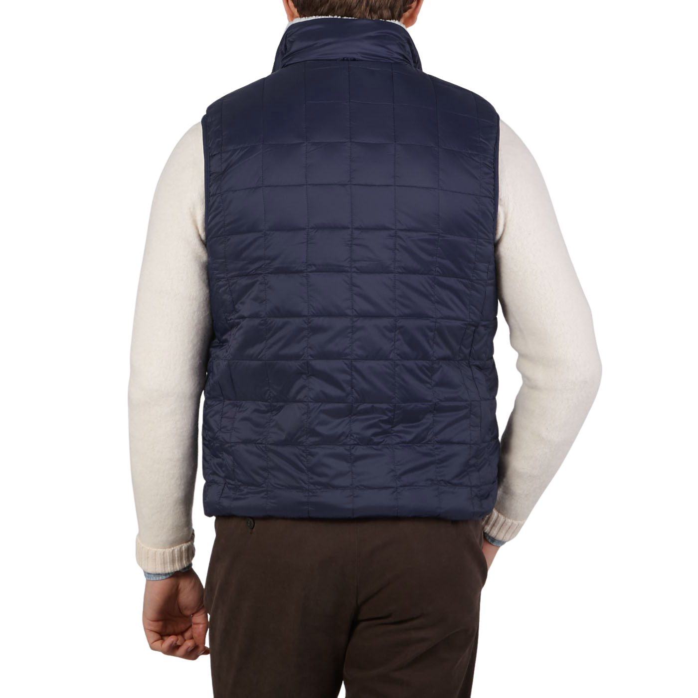 Taion - Blue Nylon Down Padded Reversible Vest | Baltzar