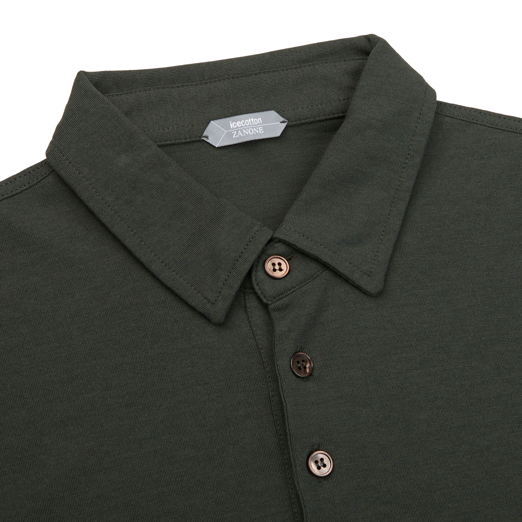 orgaan Literaire kunsten kromme Zanone - Moss Green Ice Cotton LS Polo Shirt | Baltzar