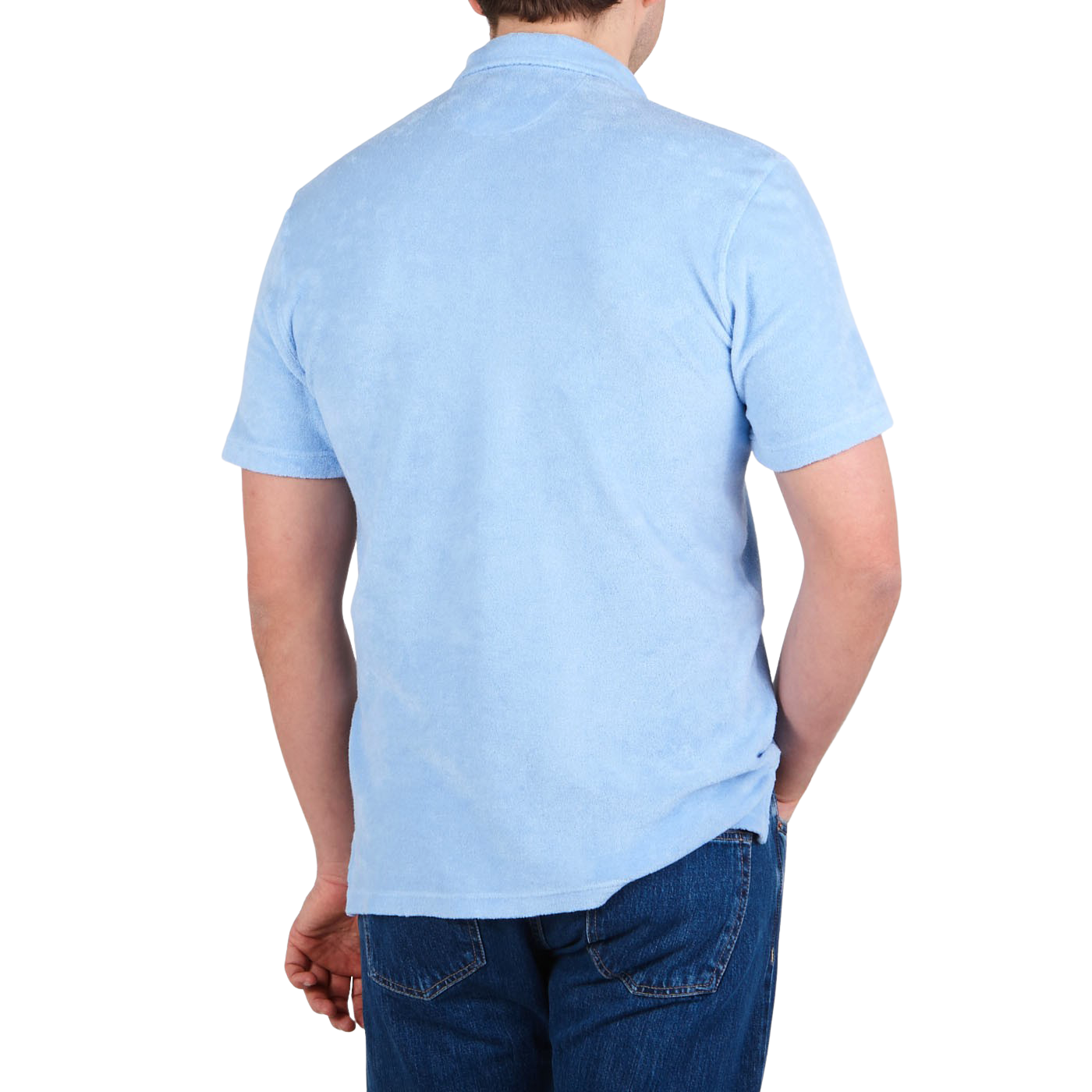 Fedeli - Sky Blue Cotton Towelling Polo Shirt | Baltzar