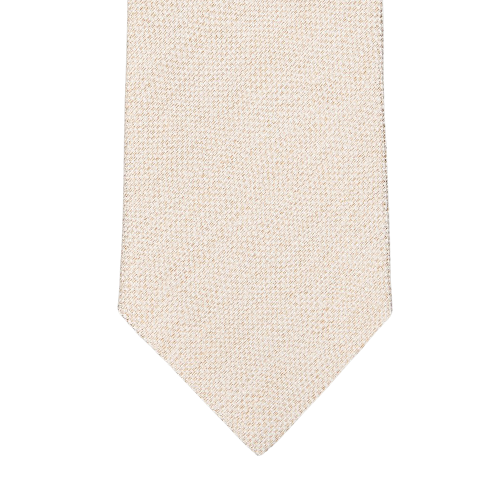 Amanda Christensen Beige Melange Woven Linen Tie Baltzar