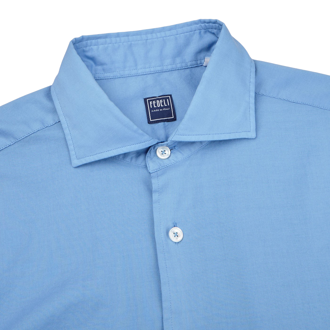Fedeli - Cornflower Blue Cotton Stretch Beach Shirt | Baltzar