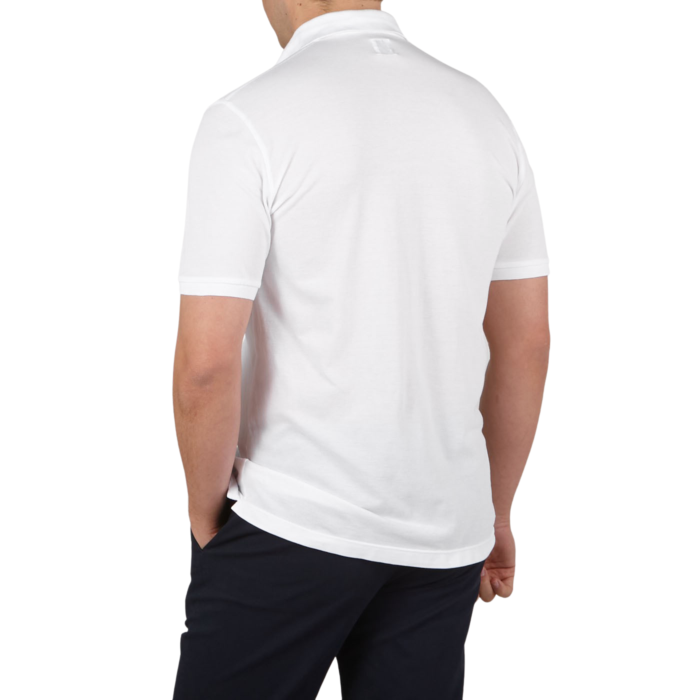 Fedeli Washed White Light Cotton Pique Polo Shirt Baltzar