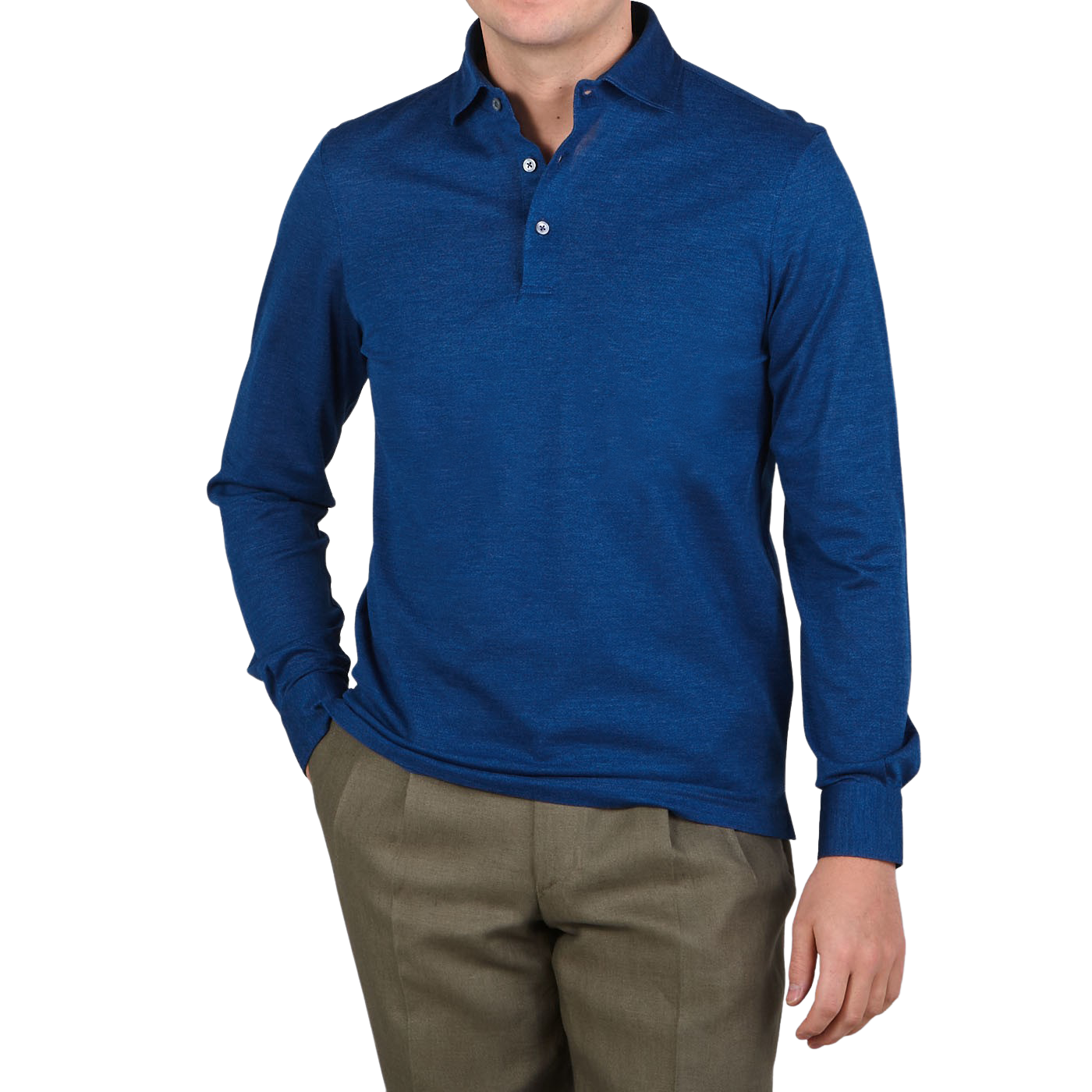 Gran Sasso - Royal Blue Cotton Filo Scozia Popover Shirt | Baltzar