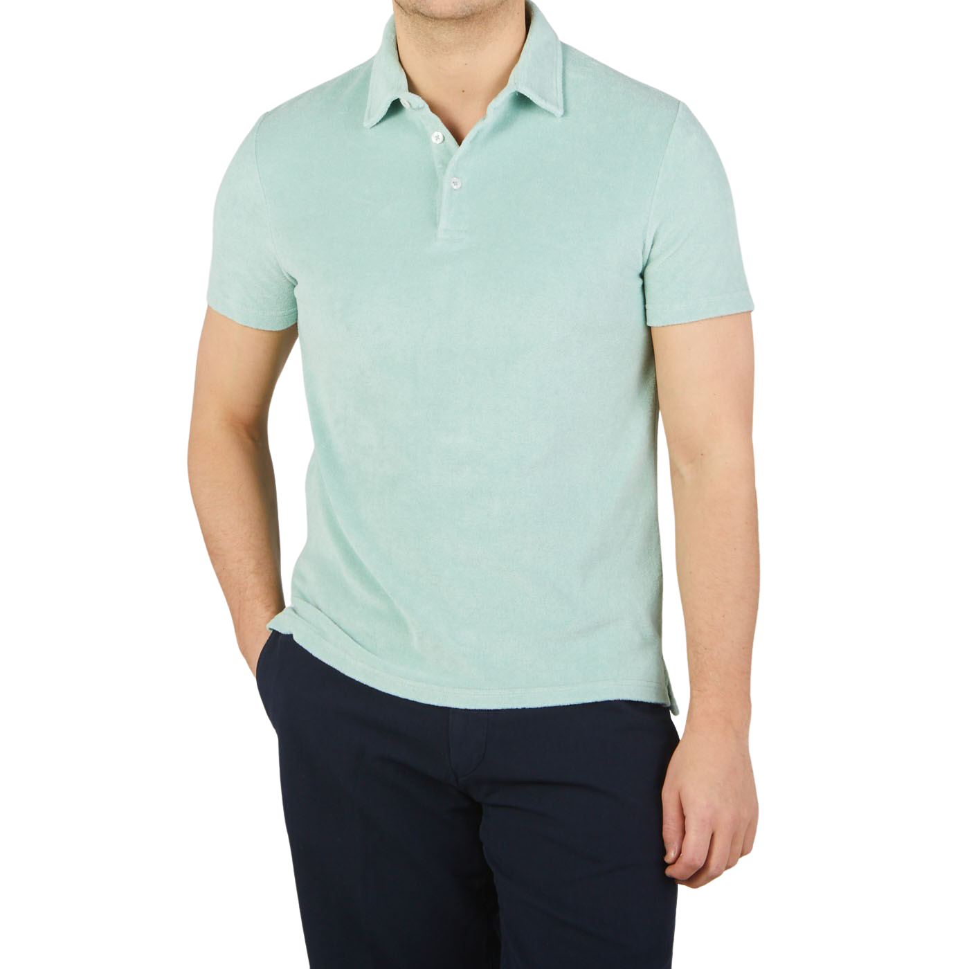 Altea Mint Green Organic Towelling Cotton Polo Shirt Baltzar
