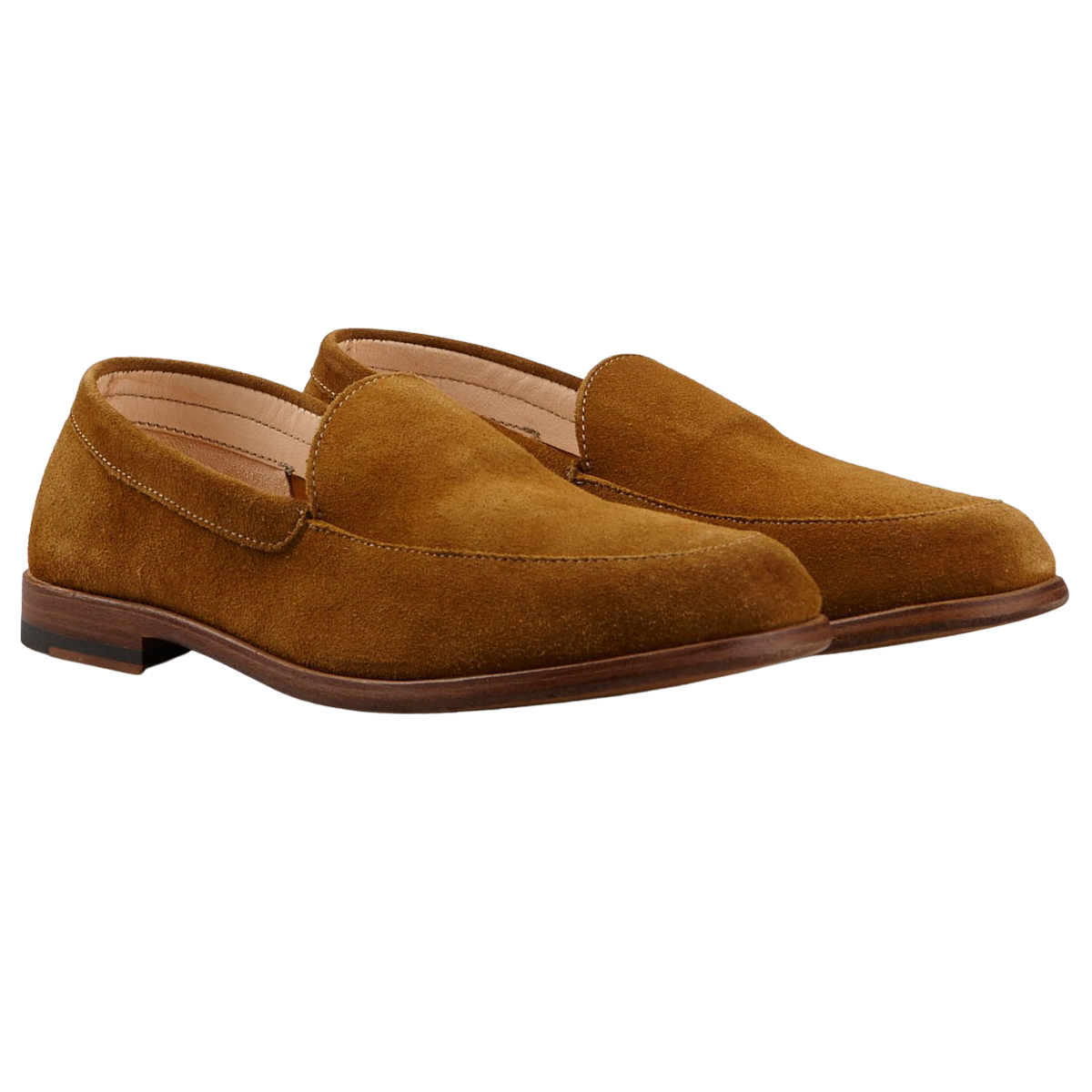 tan loafers suede