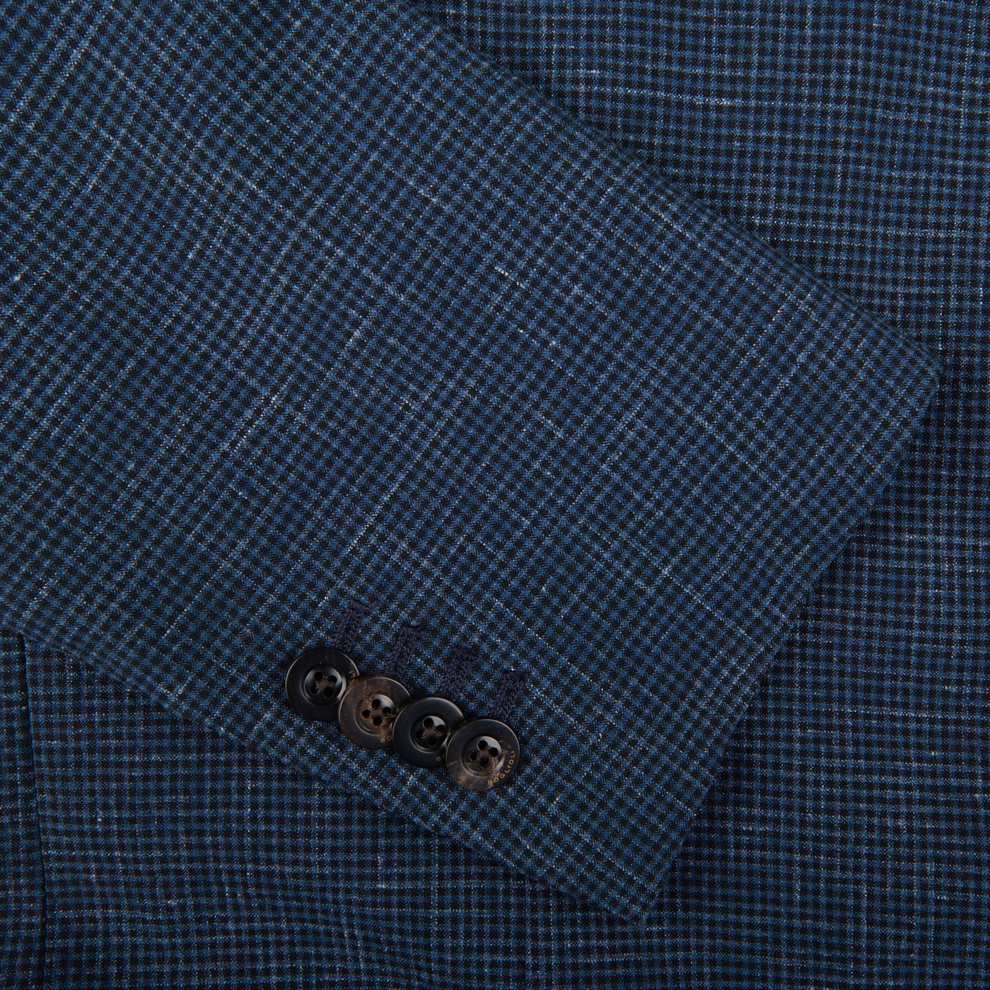Boglioli - Blue Wool Linen Puppytooth K Jacket | Baltzar