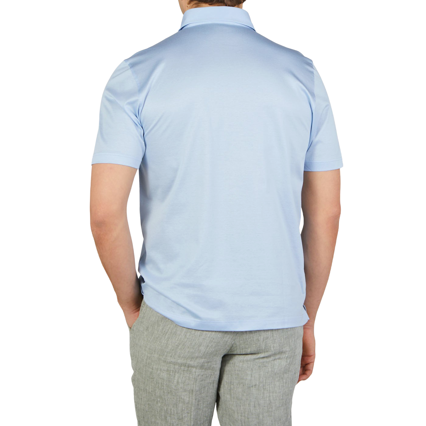 Gran Sasso - Sky Blue Cotton Filo Scozia Polo Shirt | Baltzar