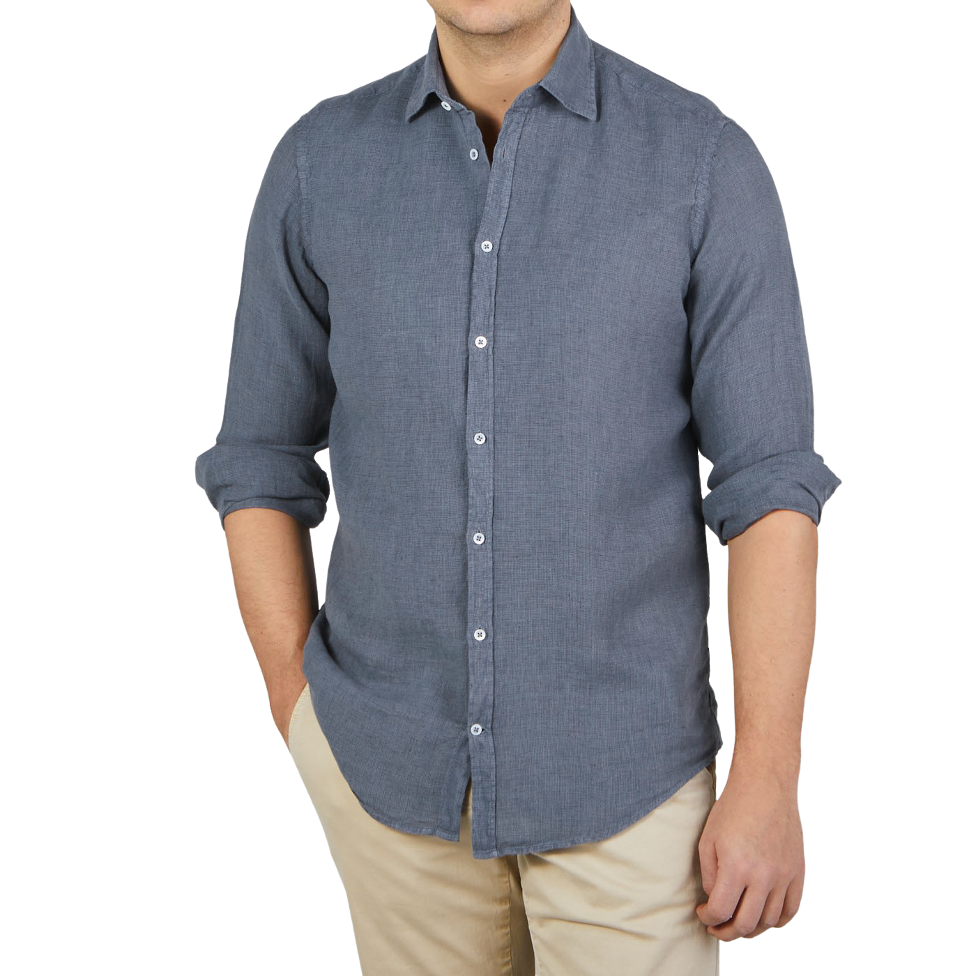 Massimo Alba - Blue Moonrock Linen Genova Shirt | Baltzar