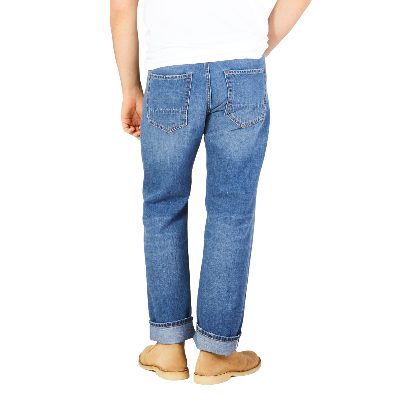 Tela Genova - Light Blue Washed Cotton Linen Jeans | Baltzar