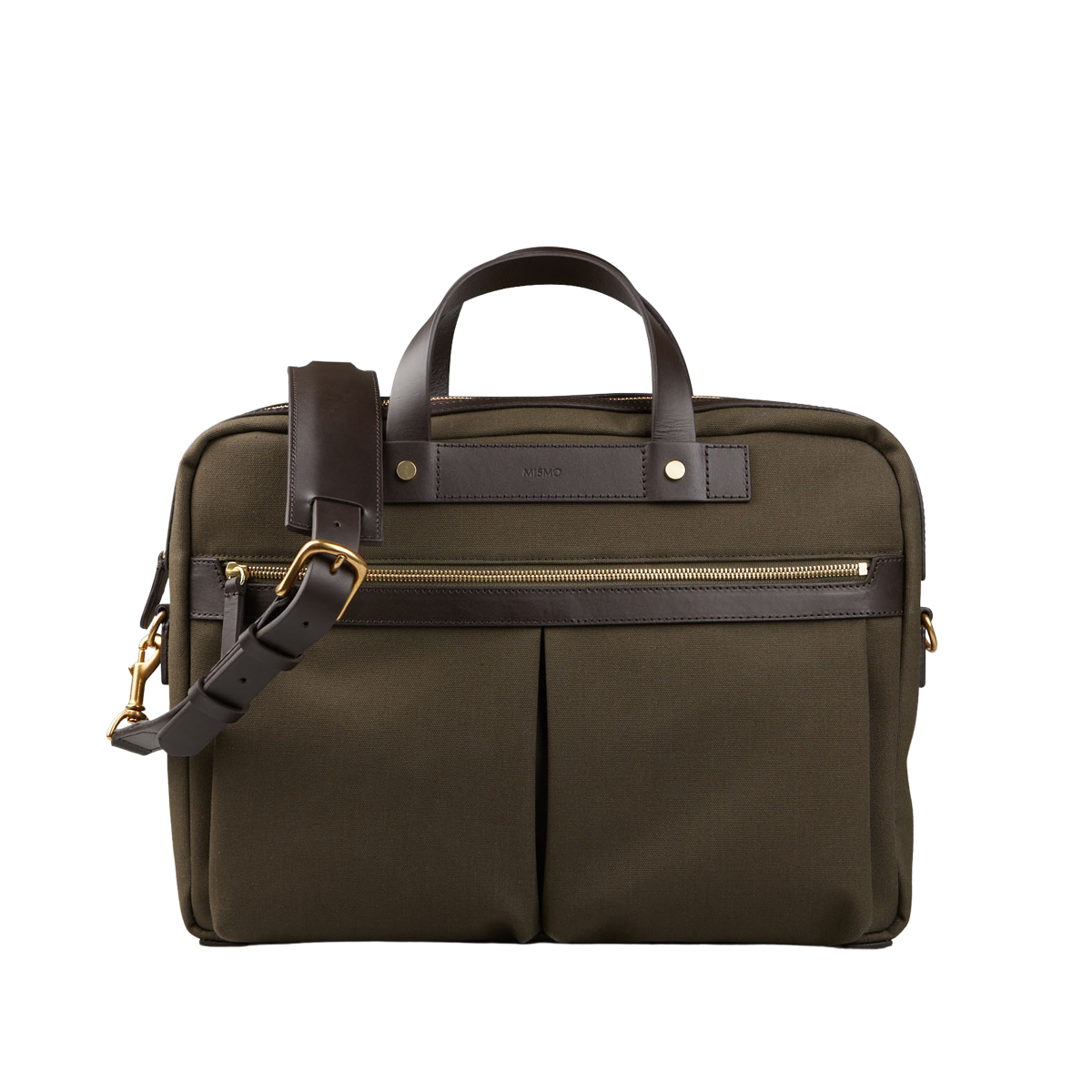 Mismo Army Dark Brown M/S Canvas Office Briefcase Baltzar